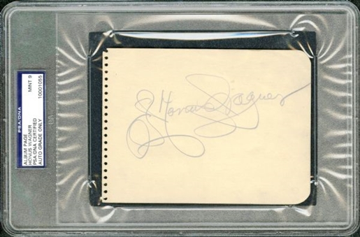 Honus Wagner Signed Album Page with an Exquisite Signature (PSA/DNA MINT 9)
